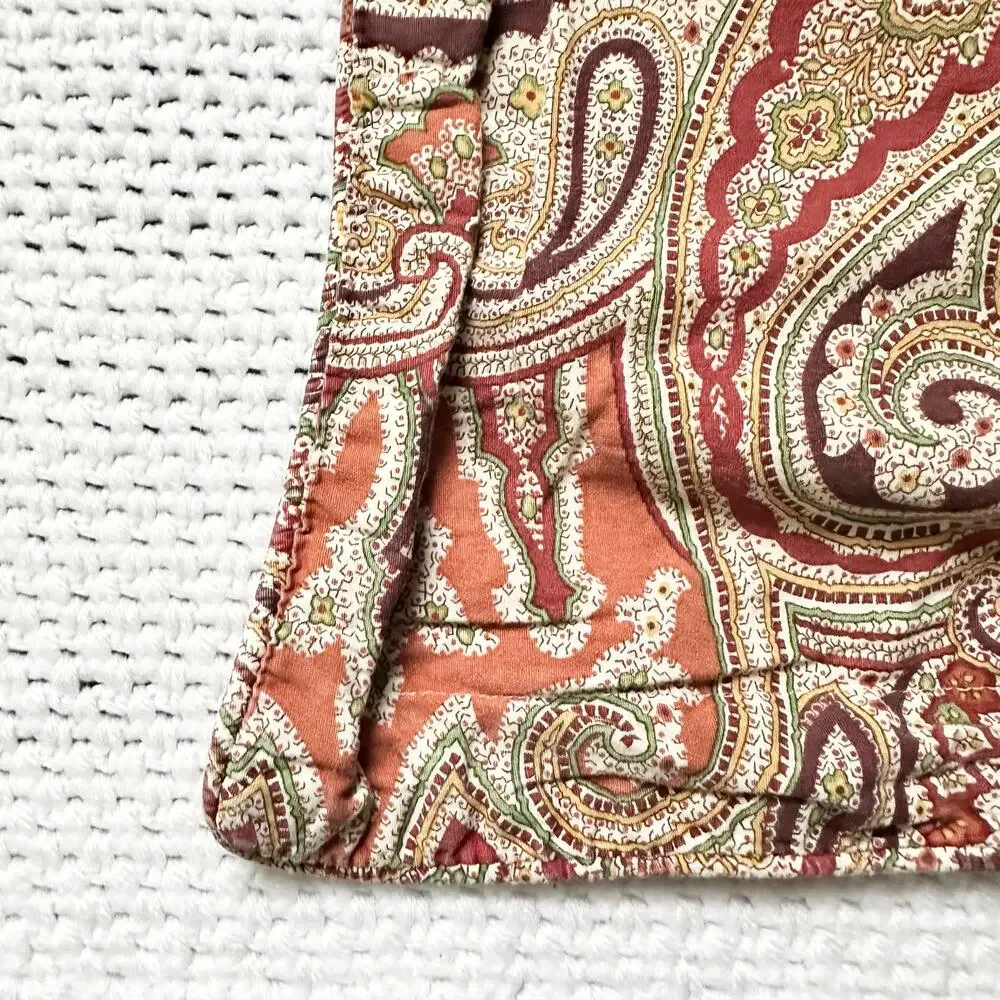 Ralph Lauren Vtg Orsen Carrot Paisley Full Queen Duvet Cover 2 Pillow Shams Set